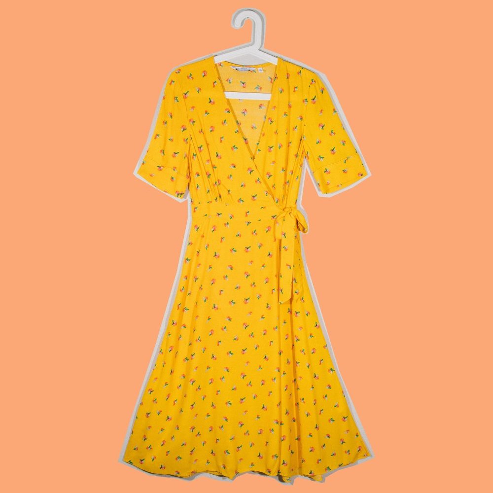 & Other Stories Floral Wrap Dress